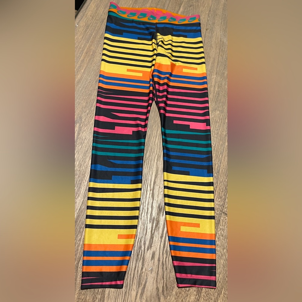 Wmn’s Nike Striped Colorful Leggings, Size Small